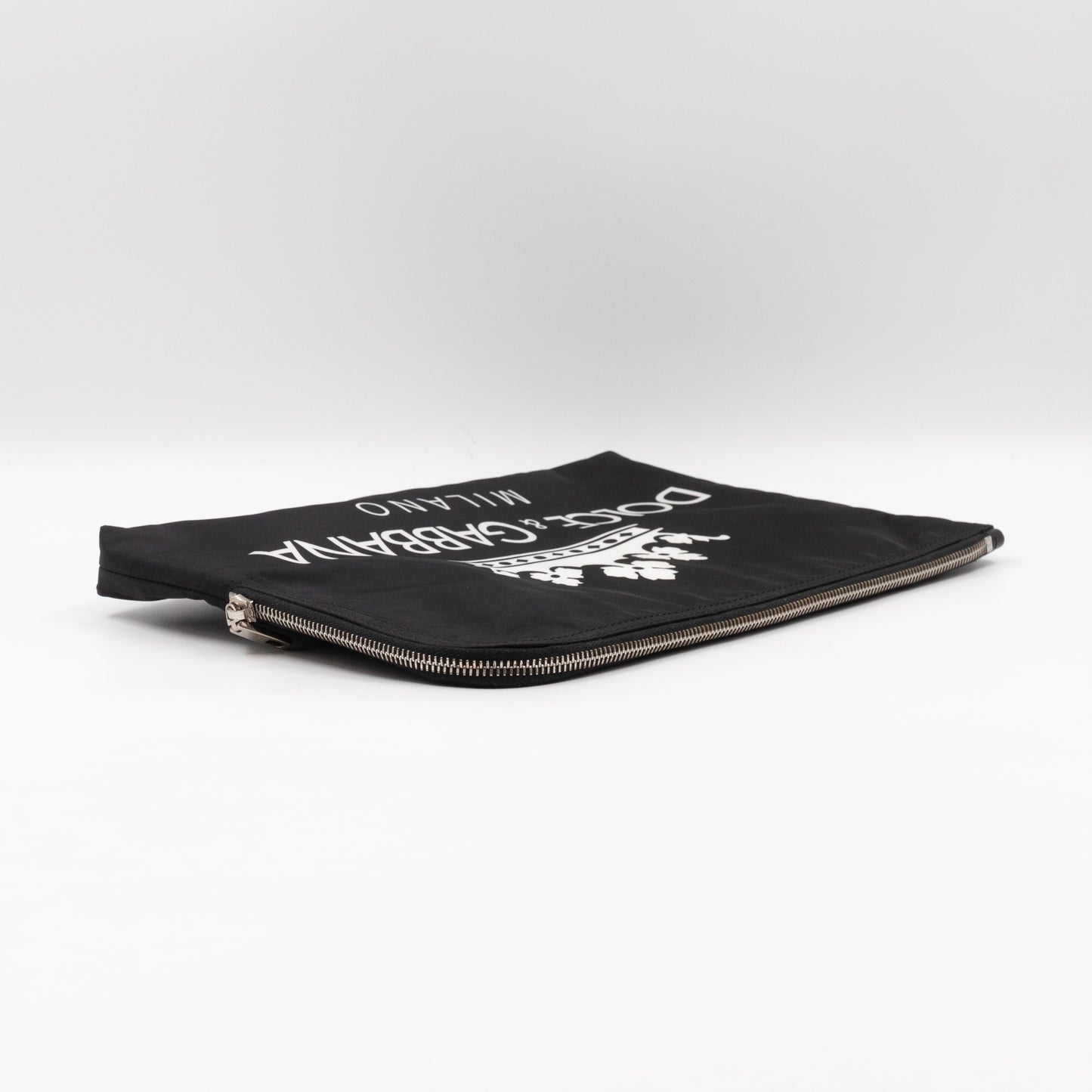 Street Style Logo Black Nylon Pouch