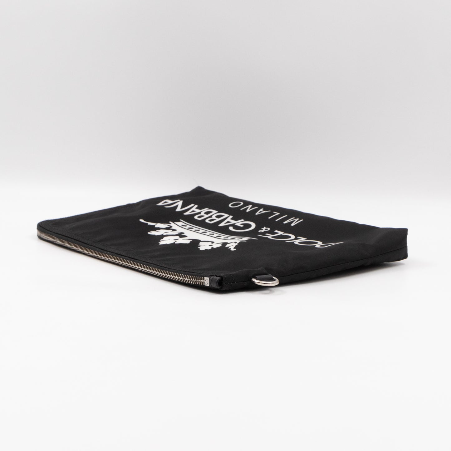 Street Style Logo Black Nylon Pouch