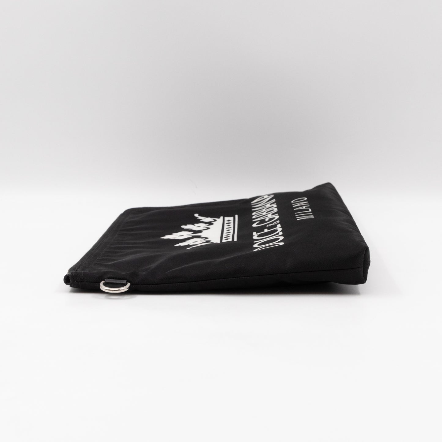 Street Style Logo Black Nylon Pouch