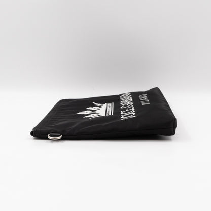 Street Style Logo Black Nylon Pouch