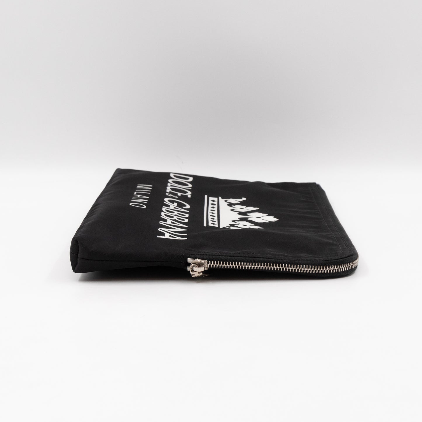 Street Style Logo Black Nylon Pouch