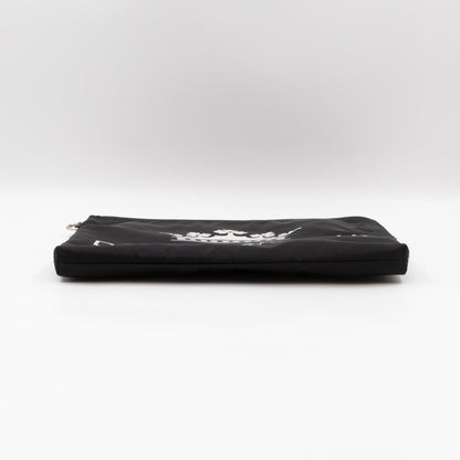 Street Style Logo Black Nylon Pouch