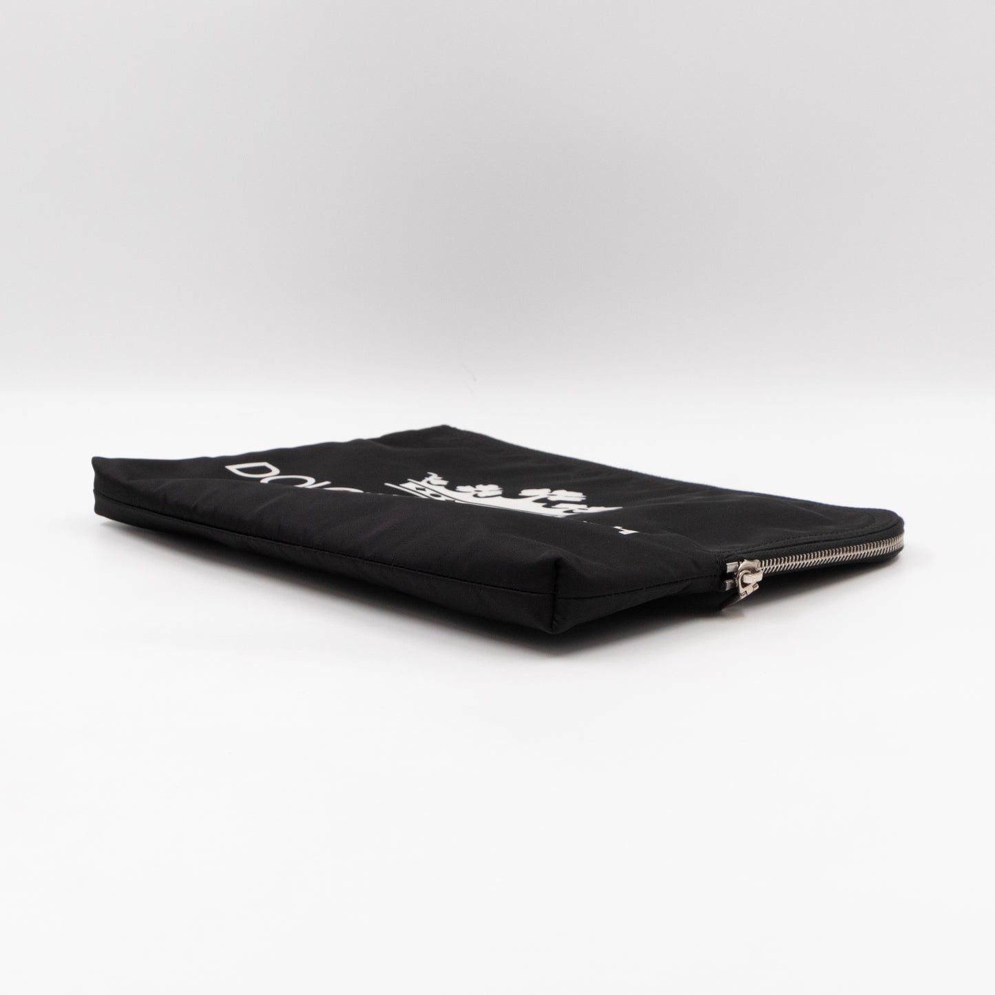 Street Style Logo Black Nylon Pouch