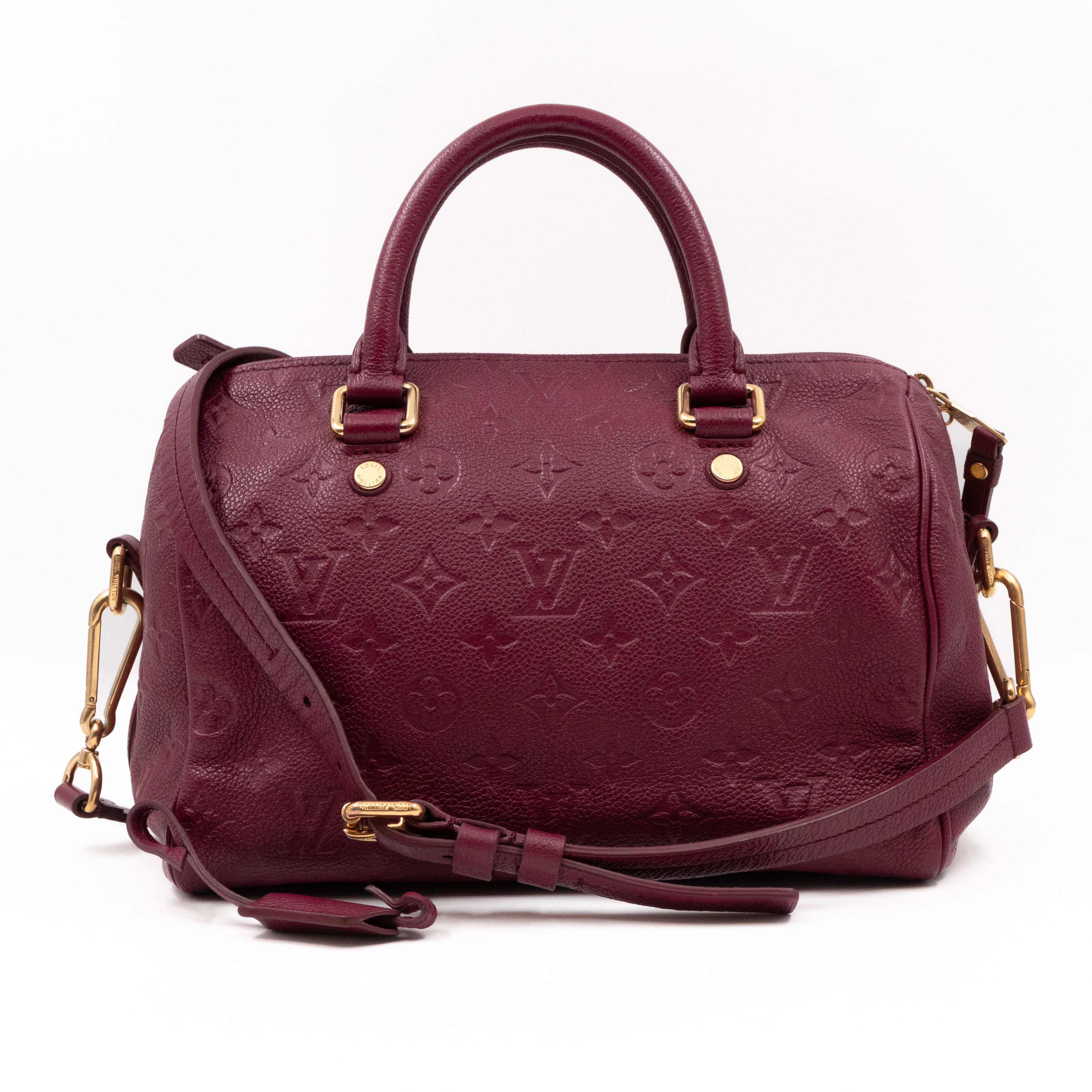 Speedy 25 Bandouliere Monogram Empreinte Burgundy Gold