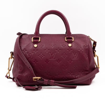Speedy 25 Bandouliere Monogram Empreinte Burgundy Gold