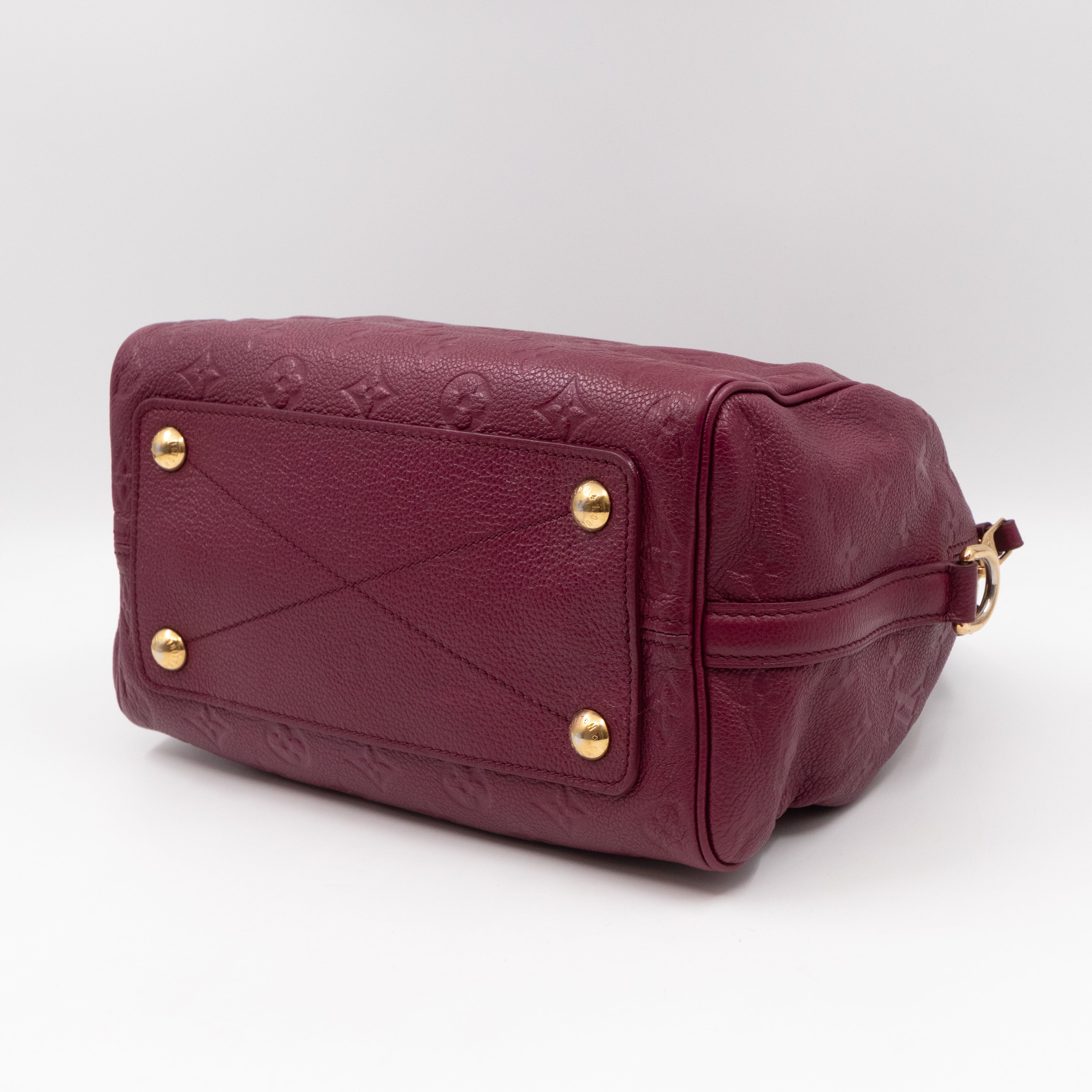 Speedy 25 Bandouliere Monogram Empreinte Burgundy Gold