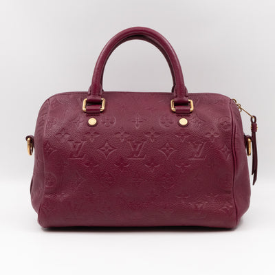 Speedy 25 Bandouliere Monogram Empreinte Burgundy Gold