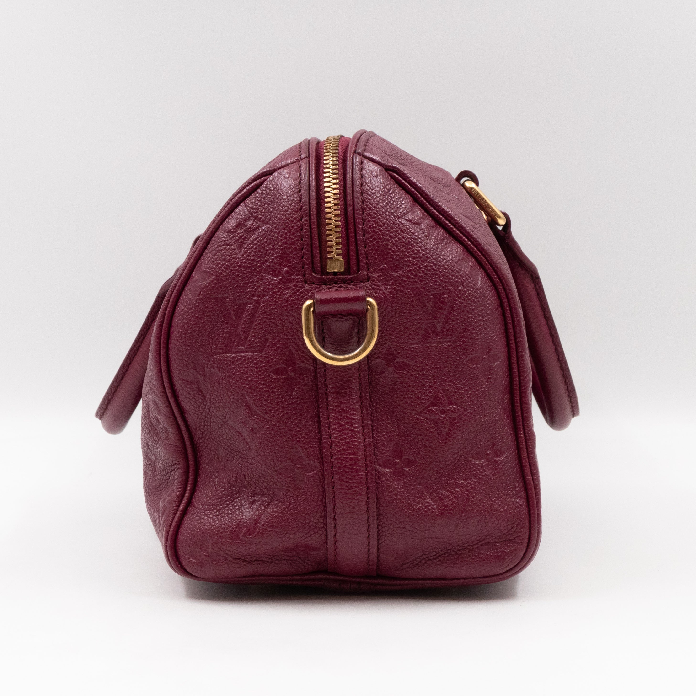 Speedy 25 Bandouliere Monogram Empreinte Burgundy Gold