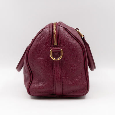 Speedy 25 Bandouliere Monogram Empreinte Burgundy Gold