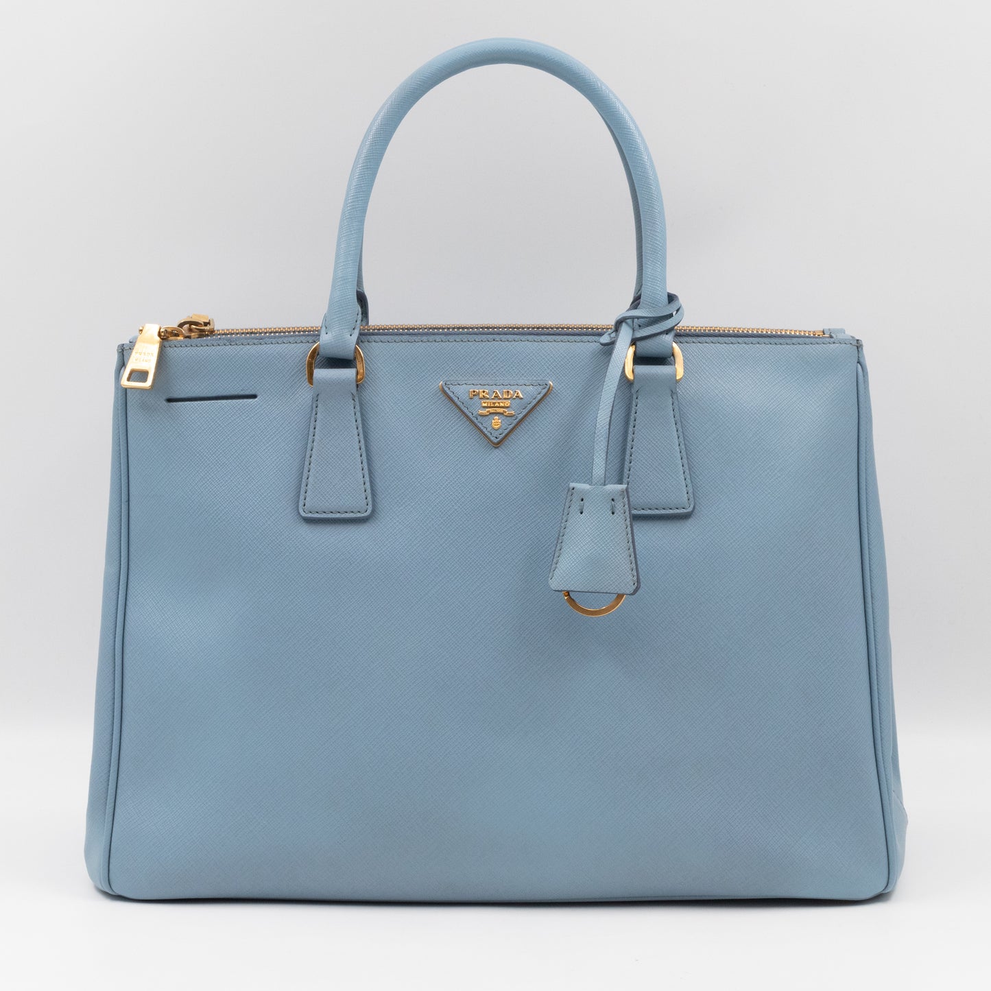 Galleria Large Double Zip Astral Blue Saffiano Leather