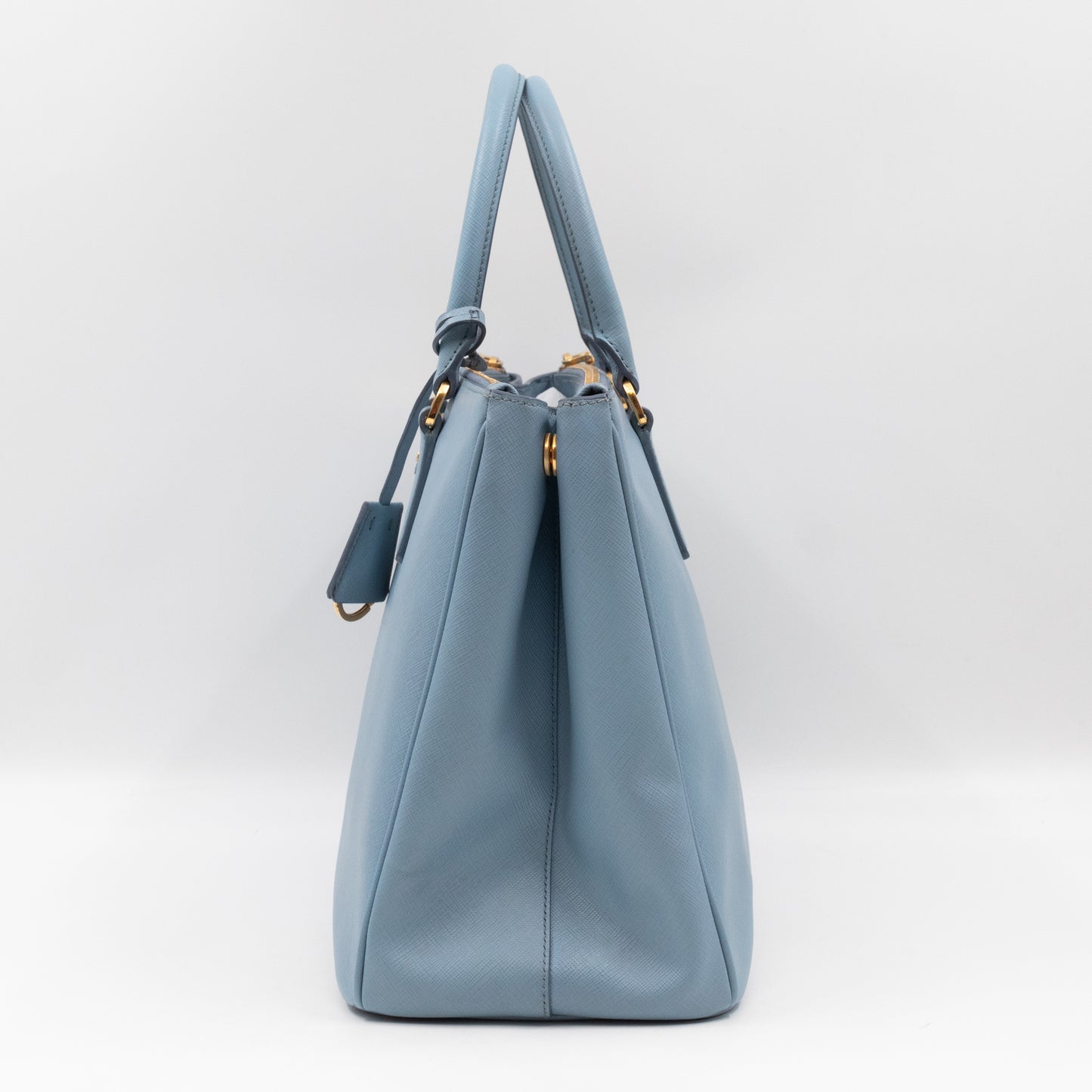 Galleria Large Double Zip Astral Blue Saffiano Leather