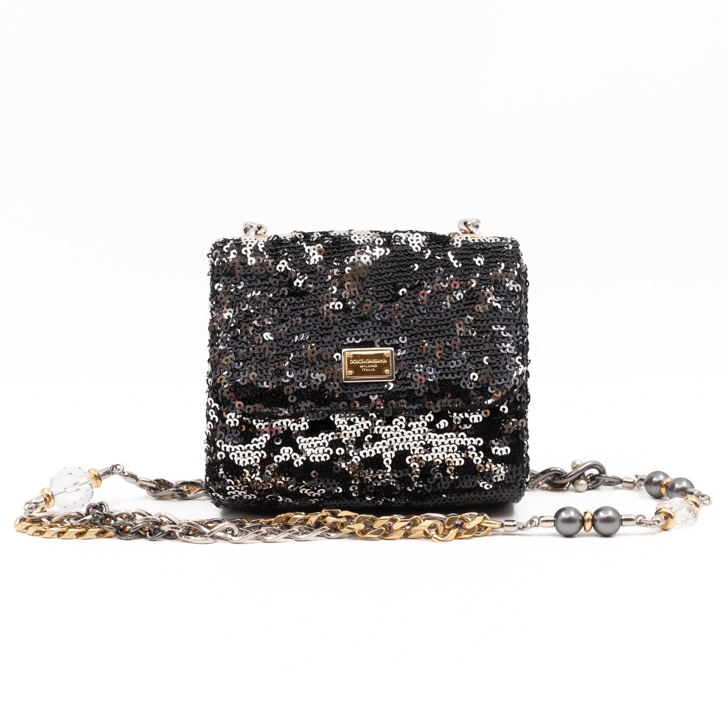 Miss Charles Mini Flap Bag Sequins