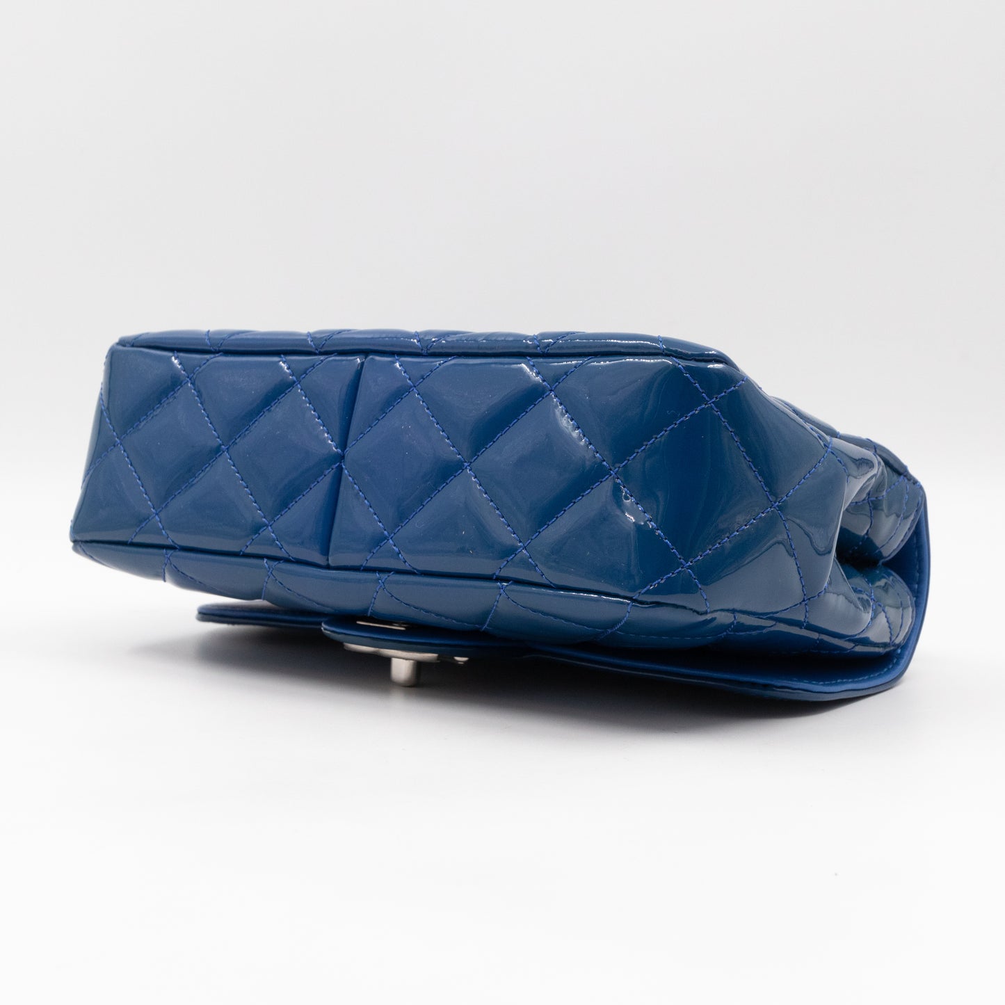 Coco Shine Small Flap Bag Blue Patent