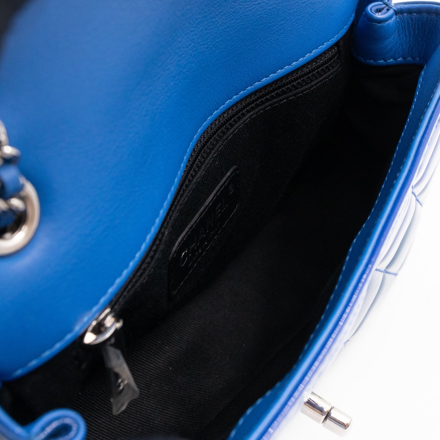 Coco Shine Small Flap Bag Blue Patent