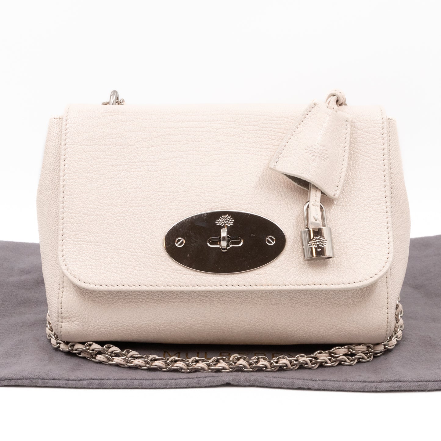 Lily Small Cream Leather Silver