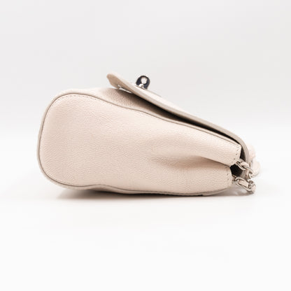 Lily Small Cream Leather Silver