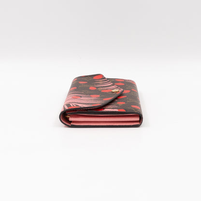 Sarah Wallet Monogram Jungle Dots Red