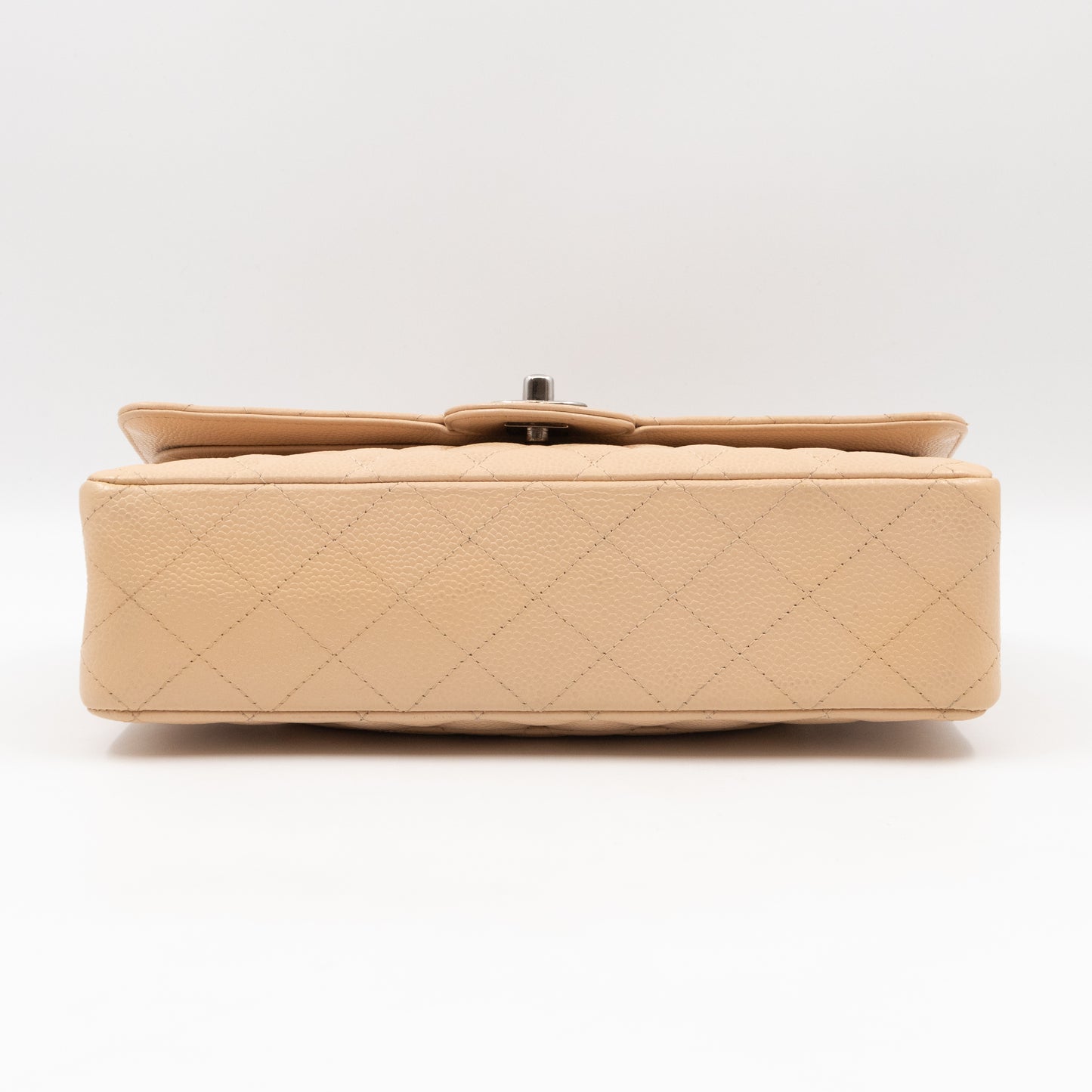 Classic Double Flap Medium Beige Leather