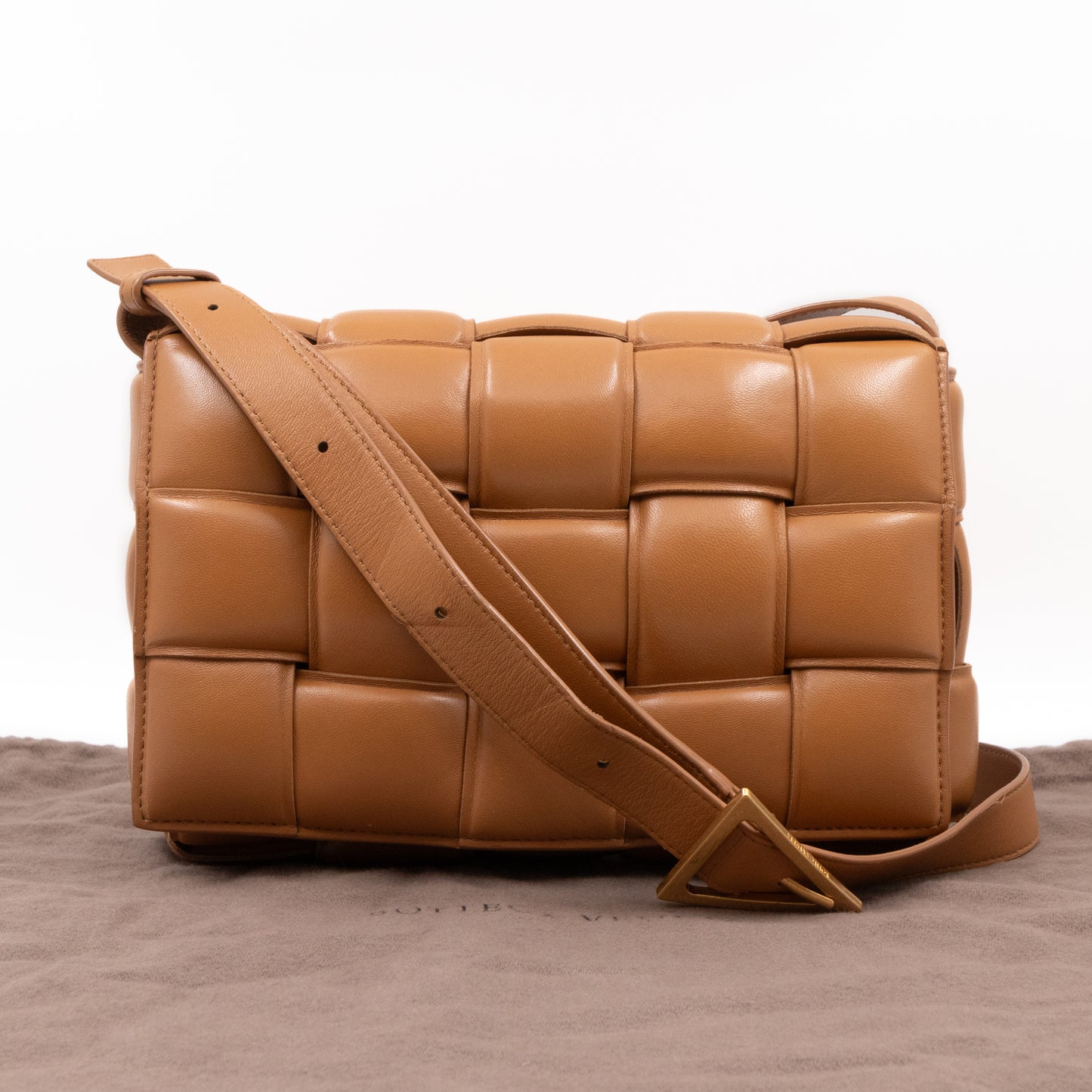 Classic Padded Cassette Caramel Intreccio Leather