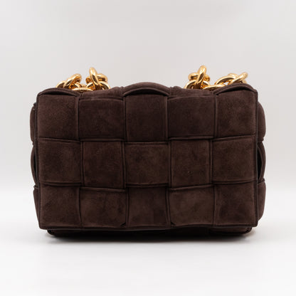 Chain Cassette Bag Brown Suede & Gold