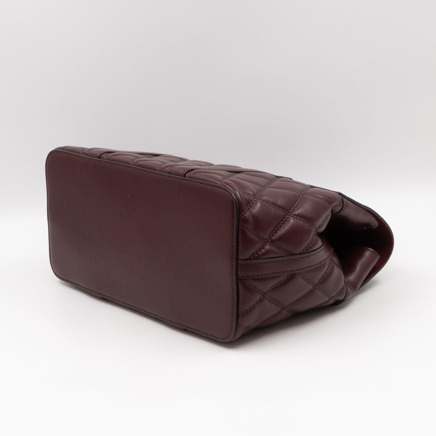 Small Quilted Bayswater Burgundy Leather with strap