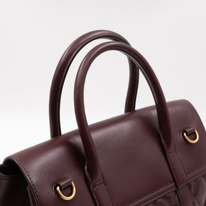 Small Quilted Bayswater Burgundy Leather with strap