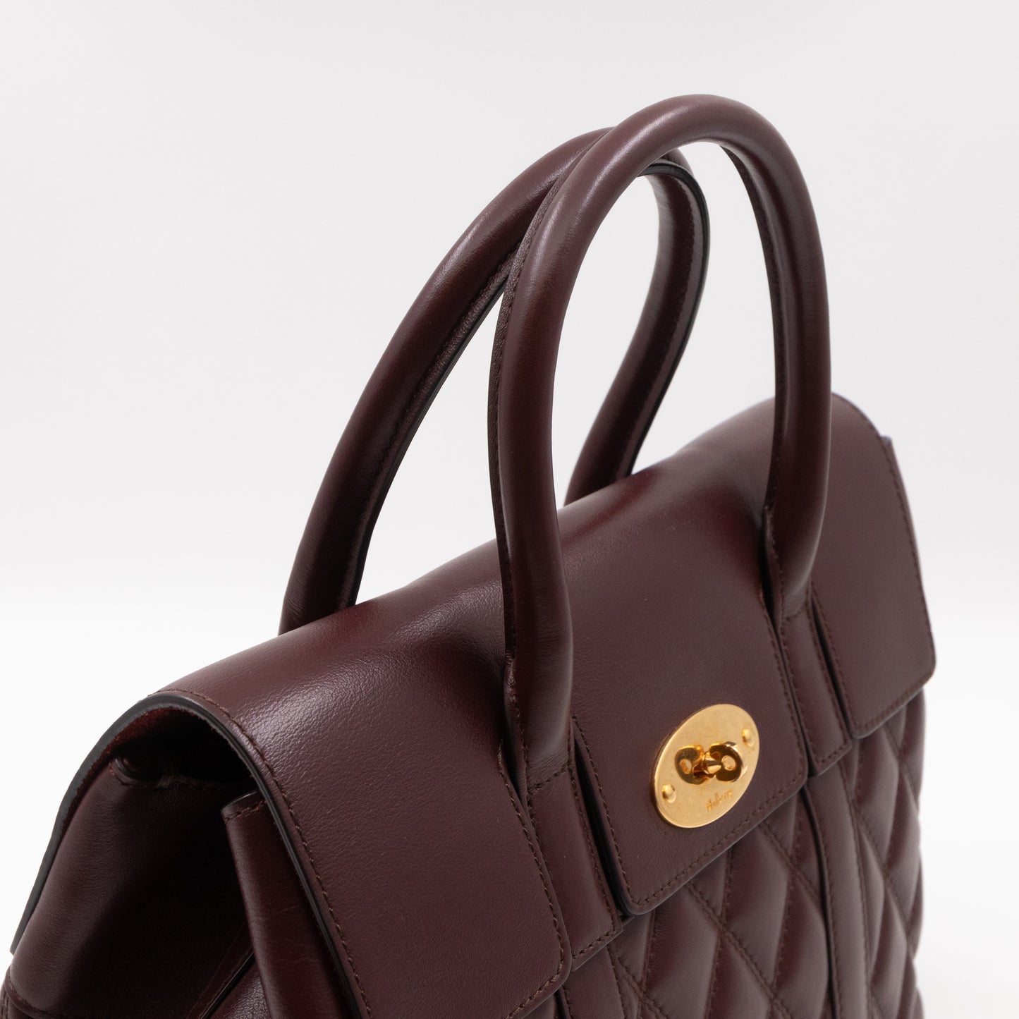 Small Quilted Bayswater Burgundy Leather with strap