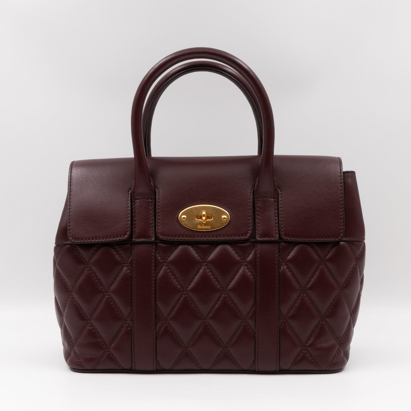 Small Quilted Bayswater Burgundy Leather with strap