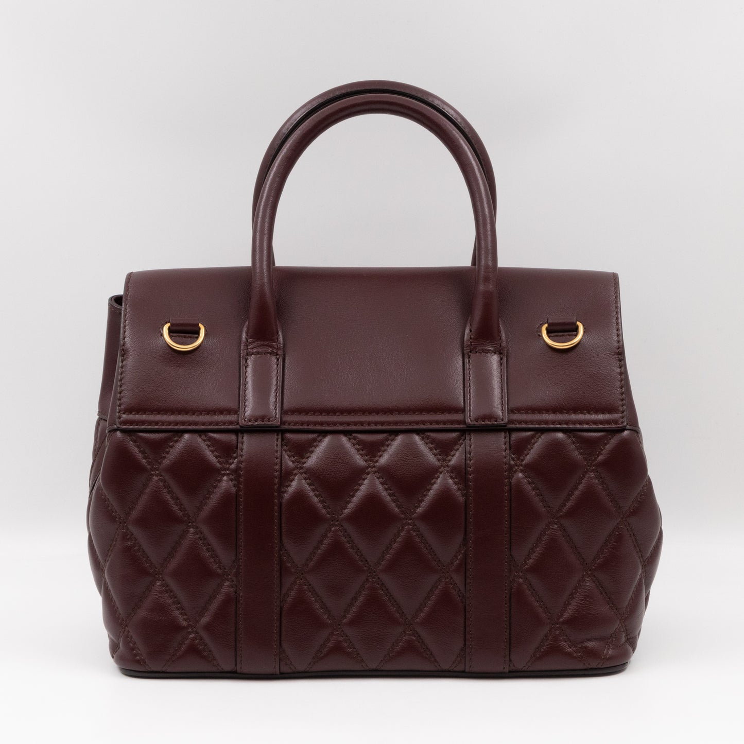 Small Quilted Bayswater Burgundy Leather with strap