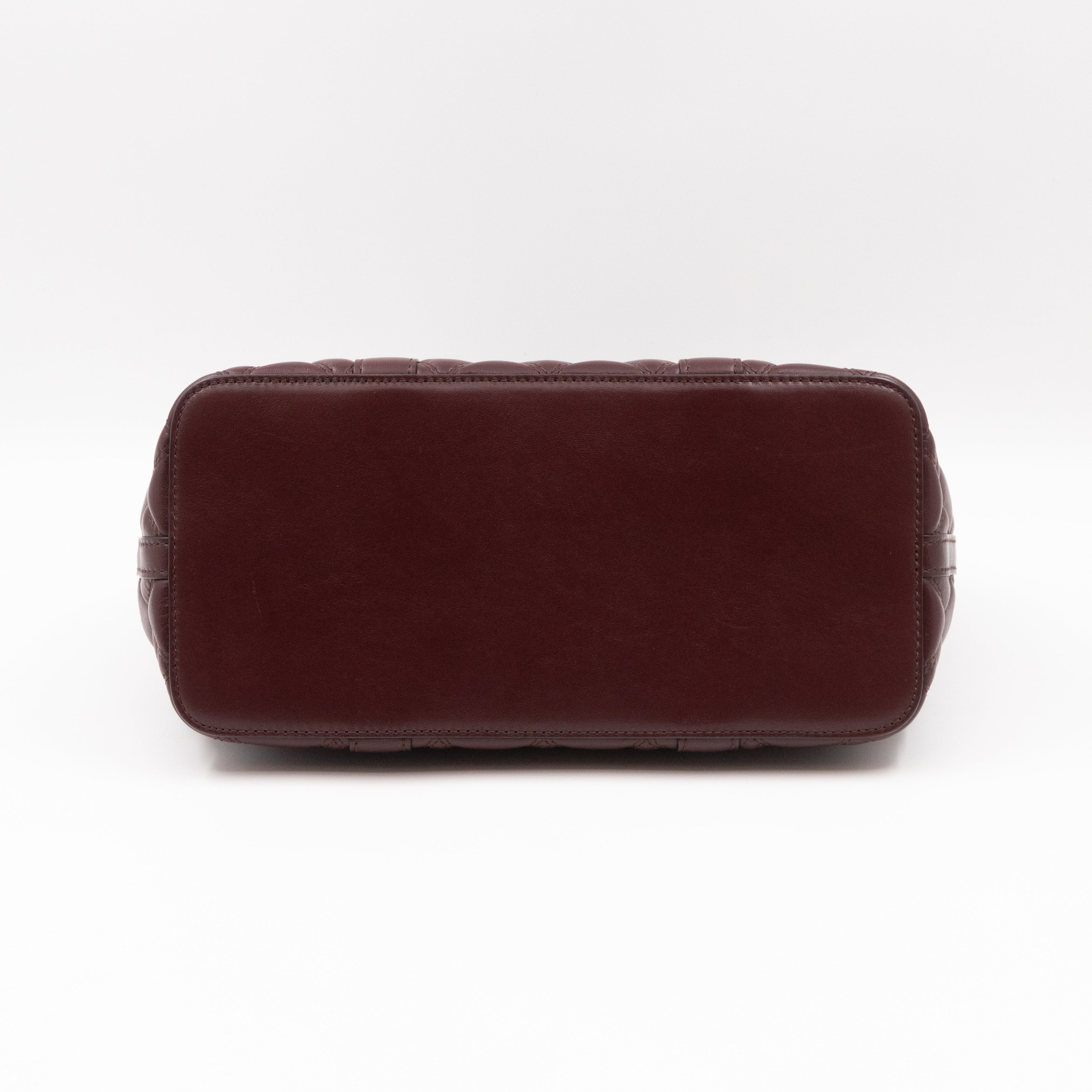 Small Quilted Bayswater Burgundy Leather with strap
