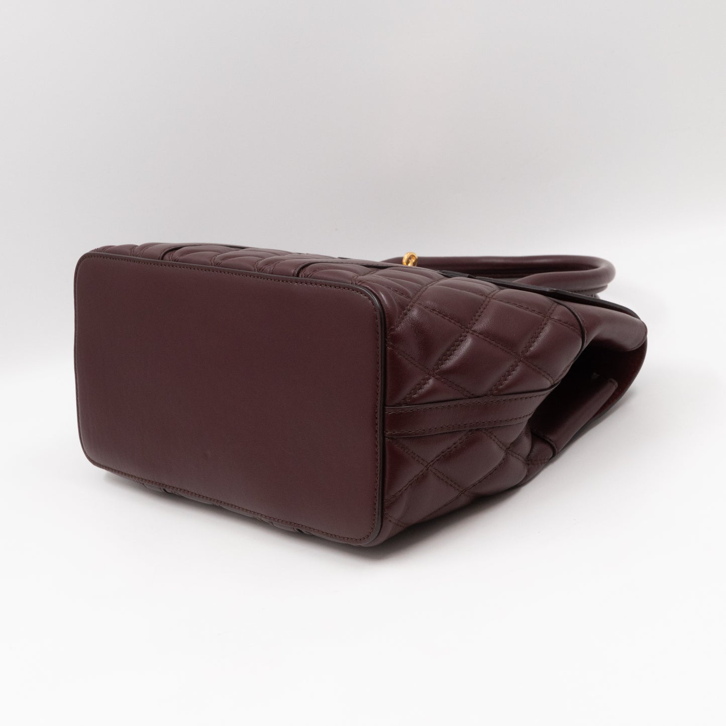 Small Quilted Bayswater Burgundy Leather with strap