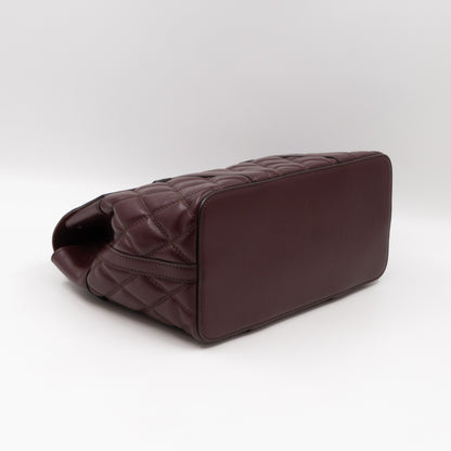 Small Quilted Bayswater Burgundy Leather with strap