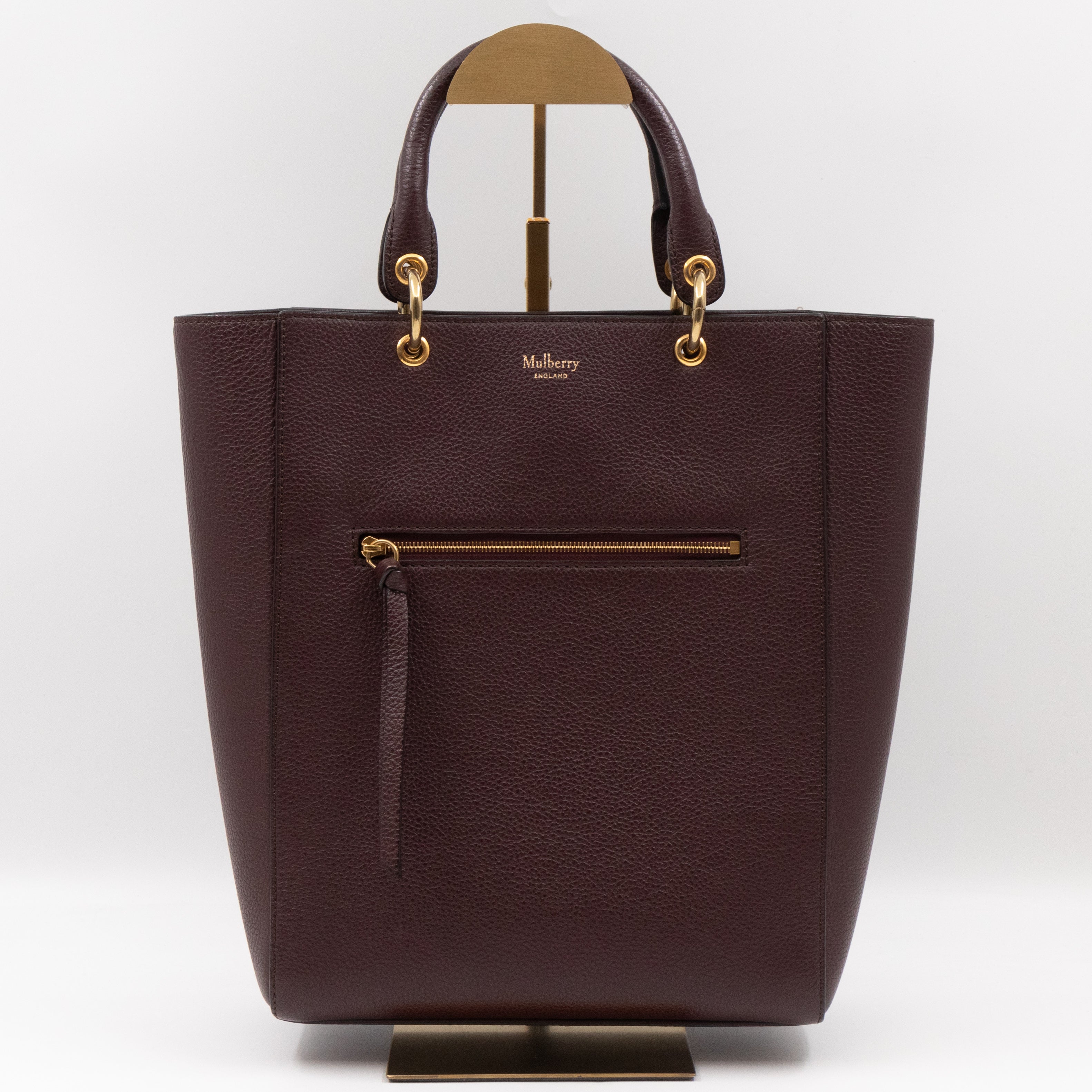 Maple Tote Small Oxblood Grained Leather