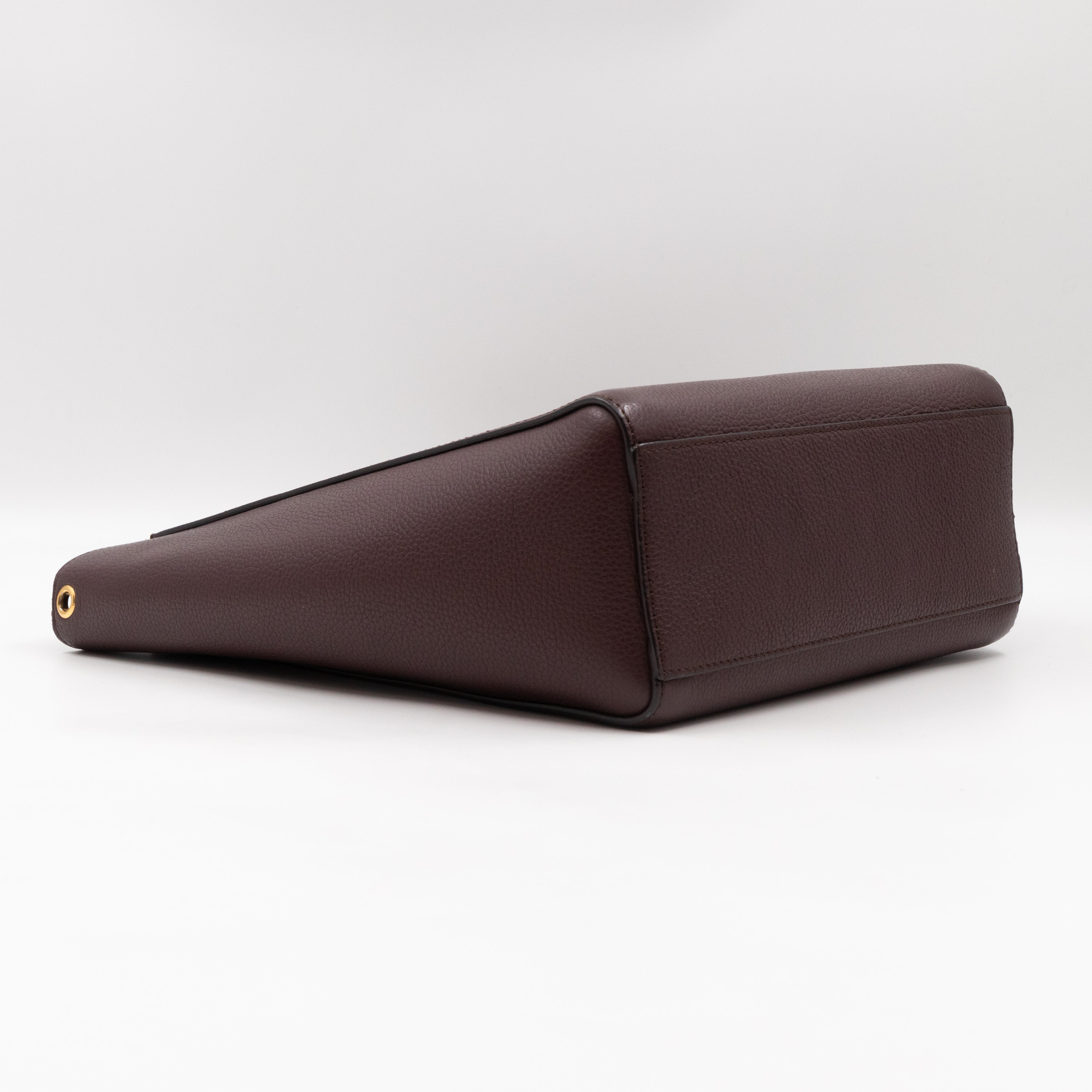 Maple Tote Small Oxblood Grained Leather