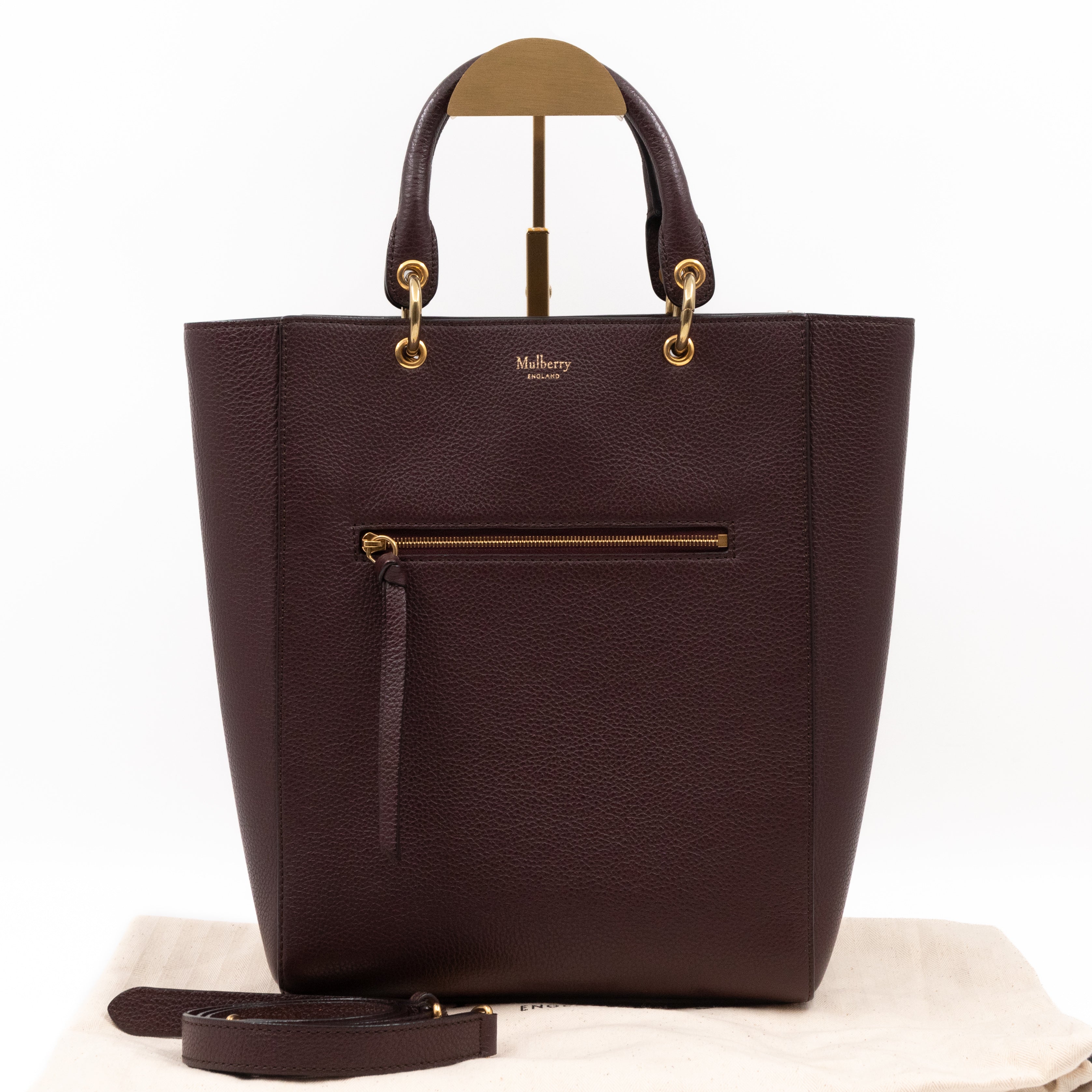 Maple Tote Small Oxblood Grained Leather