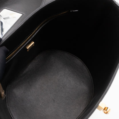 Bucket Bag Large Black Leather