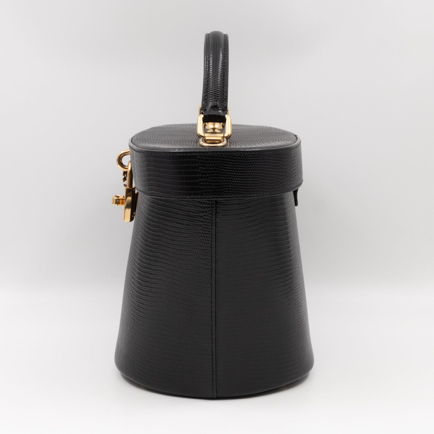 Bucket Bag Large Black Leather