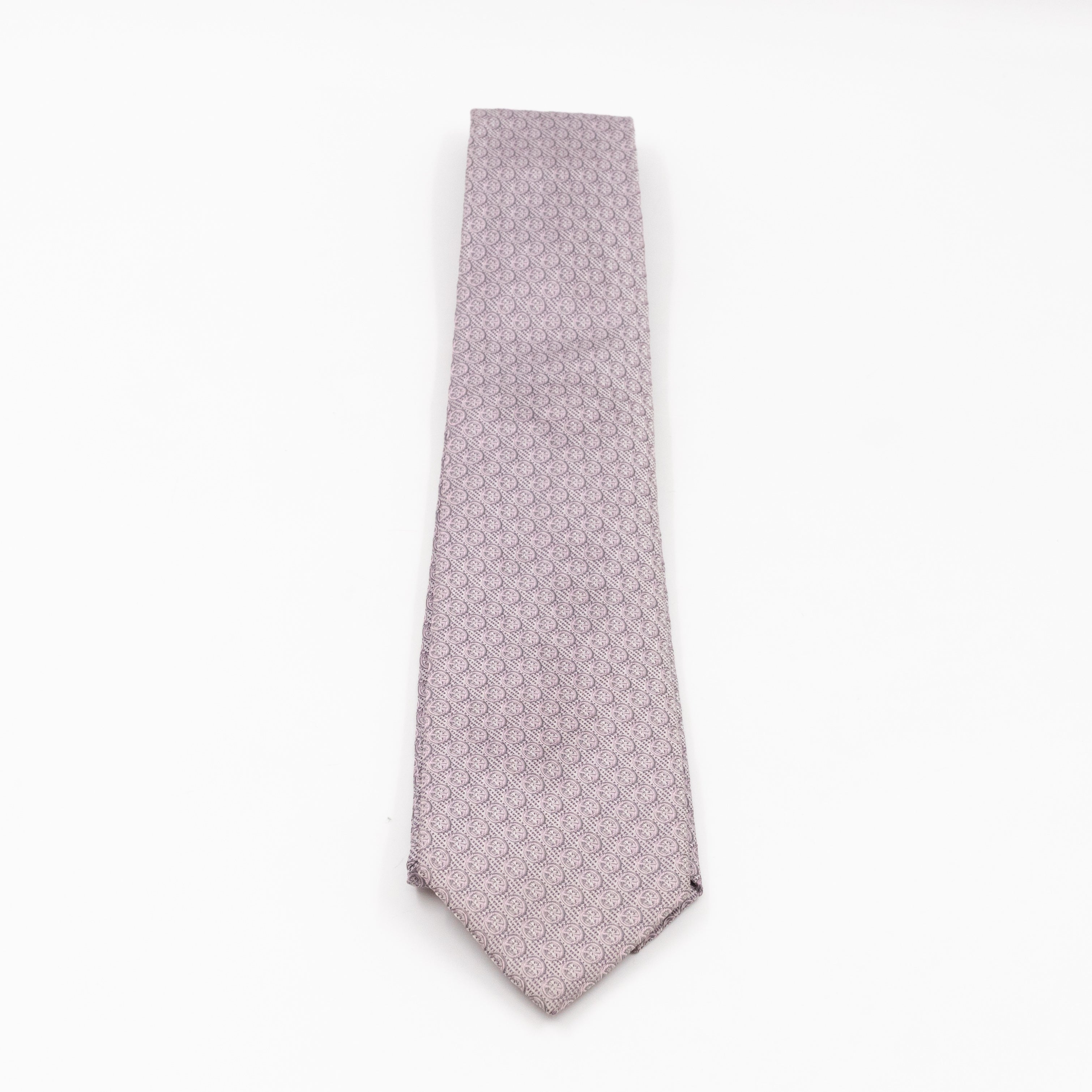 Silk Jacquard Tie Grey & Pink