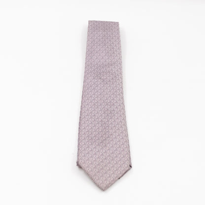 Silk Jacquard Tie Grey & Pink