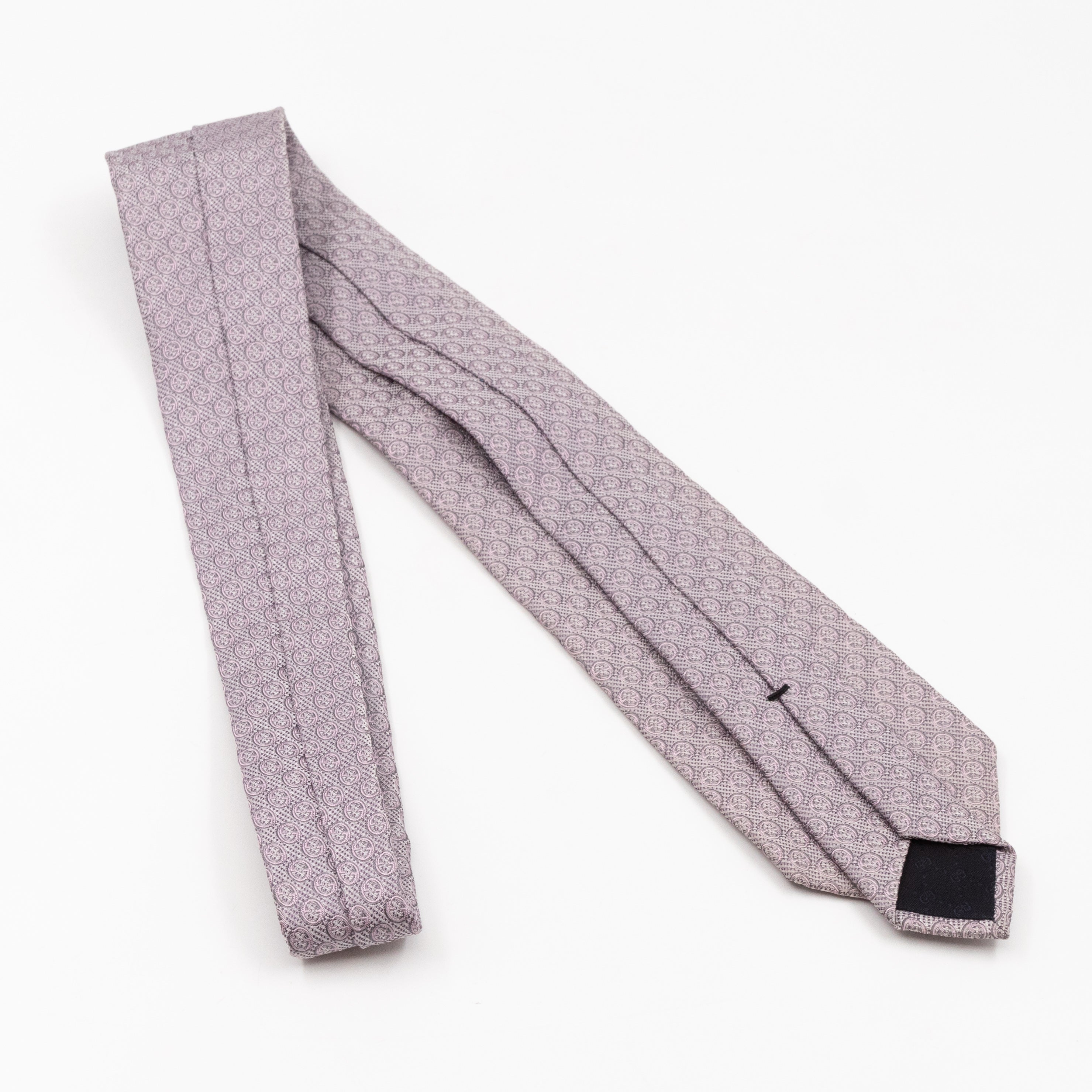 Silk Jacquard Tie Grey & Pink