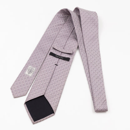Silk Jacquard Tie Grey & Pink