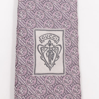 Silk Jacquard Tie Grey & Pink
