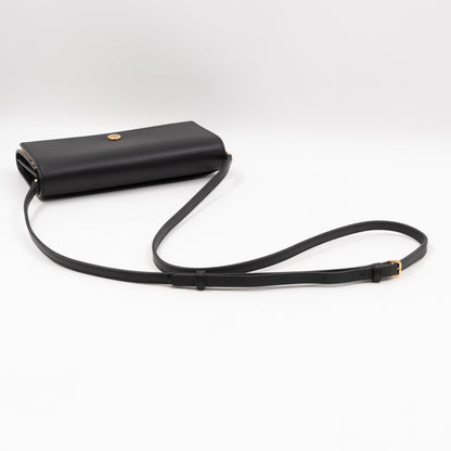 Crossbody Wallet Bag Check & Black Leather