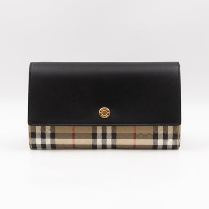 Crossbody Wallet Bag Check & Black Leather