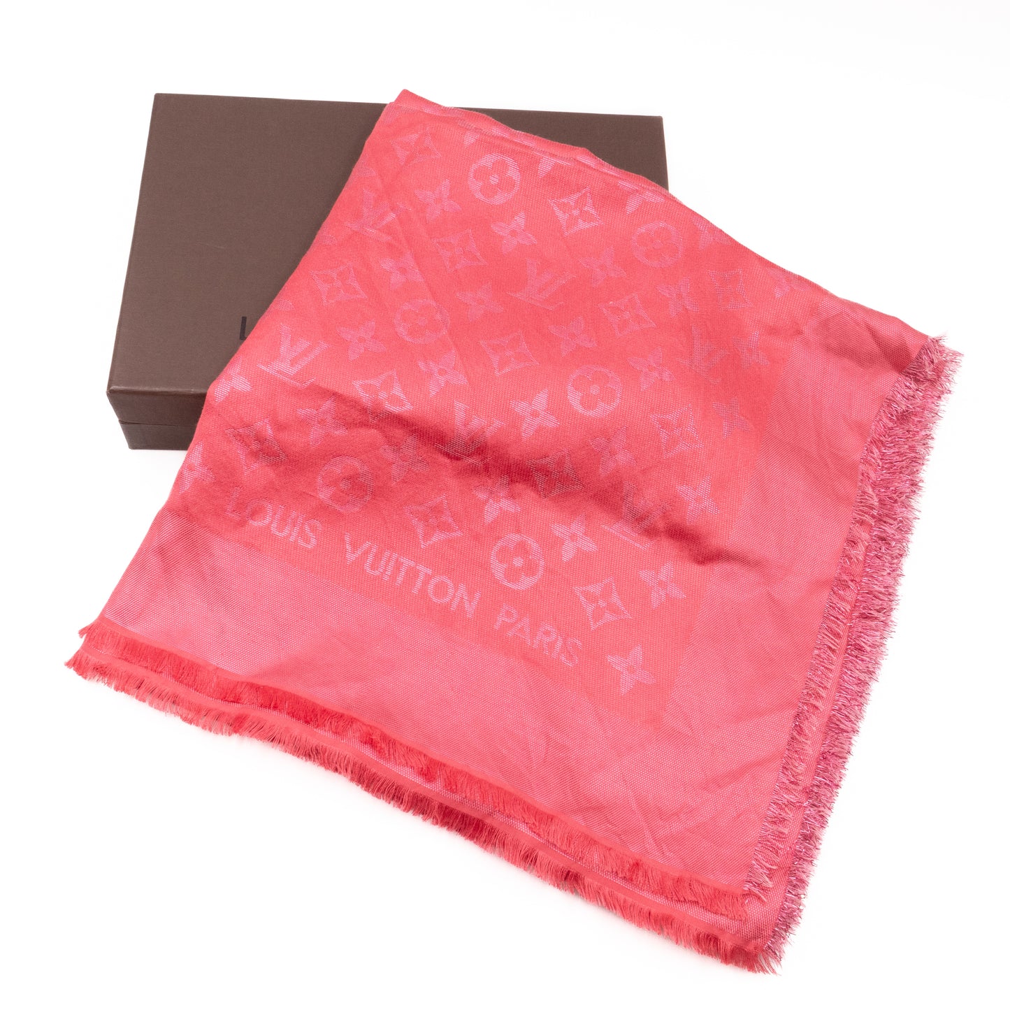 Monogram Voile Shawl Corail