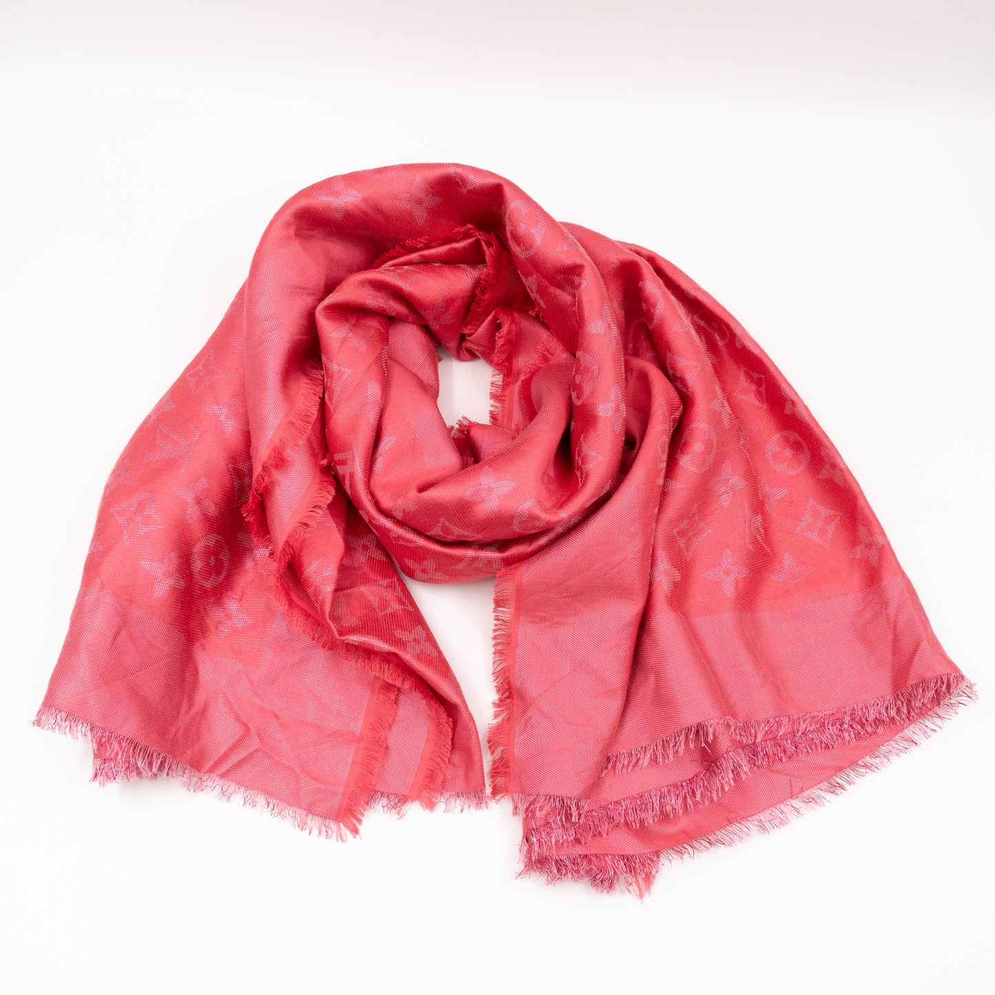 Monogram Voile Shawl Corail