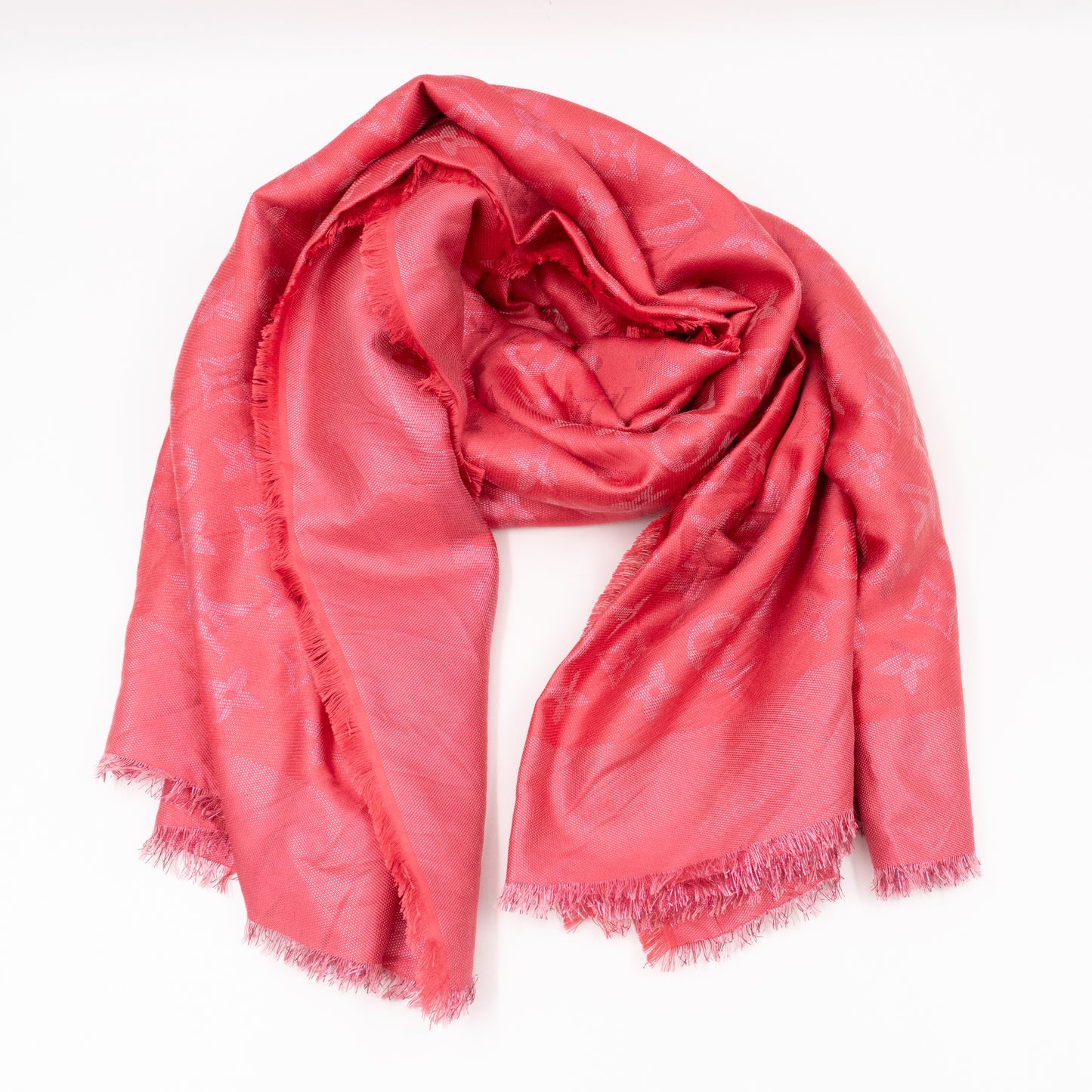 Monogram Voile Shawl Corail