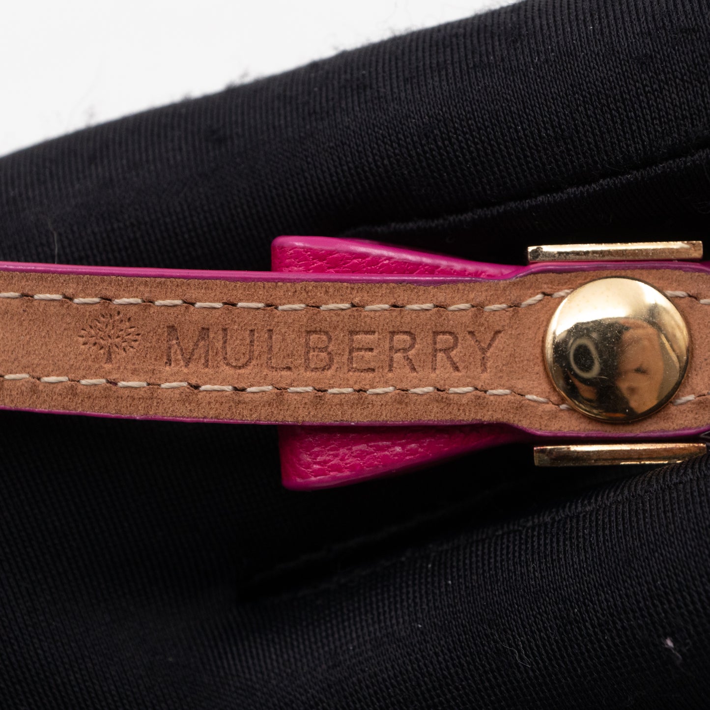 Bow Bracelet Mulberry Pink Leather