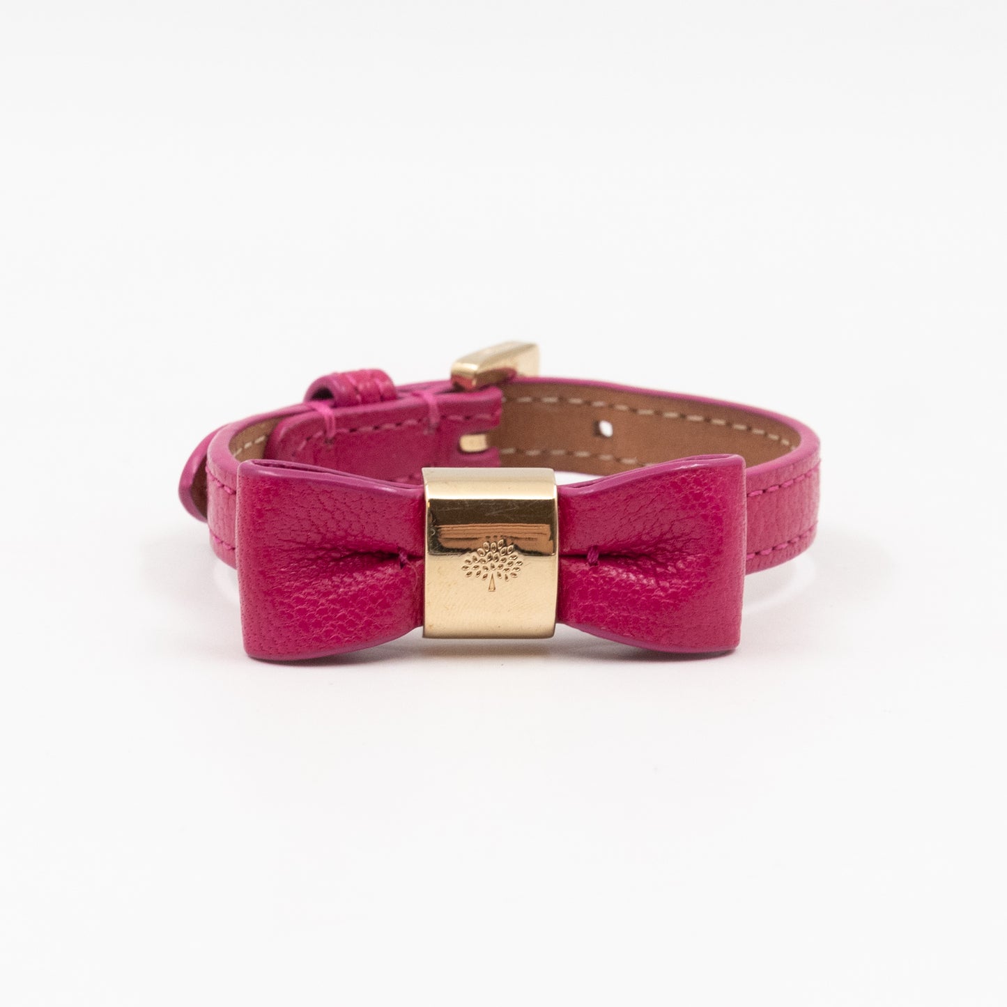 Bow Bracelet Mulberry Pink Leather