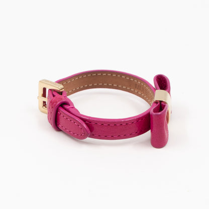 Bow Bracelet Mulberry Pink Leather